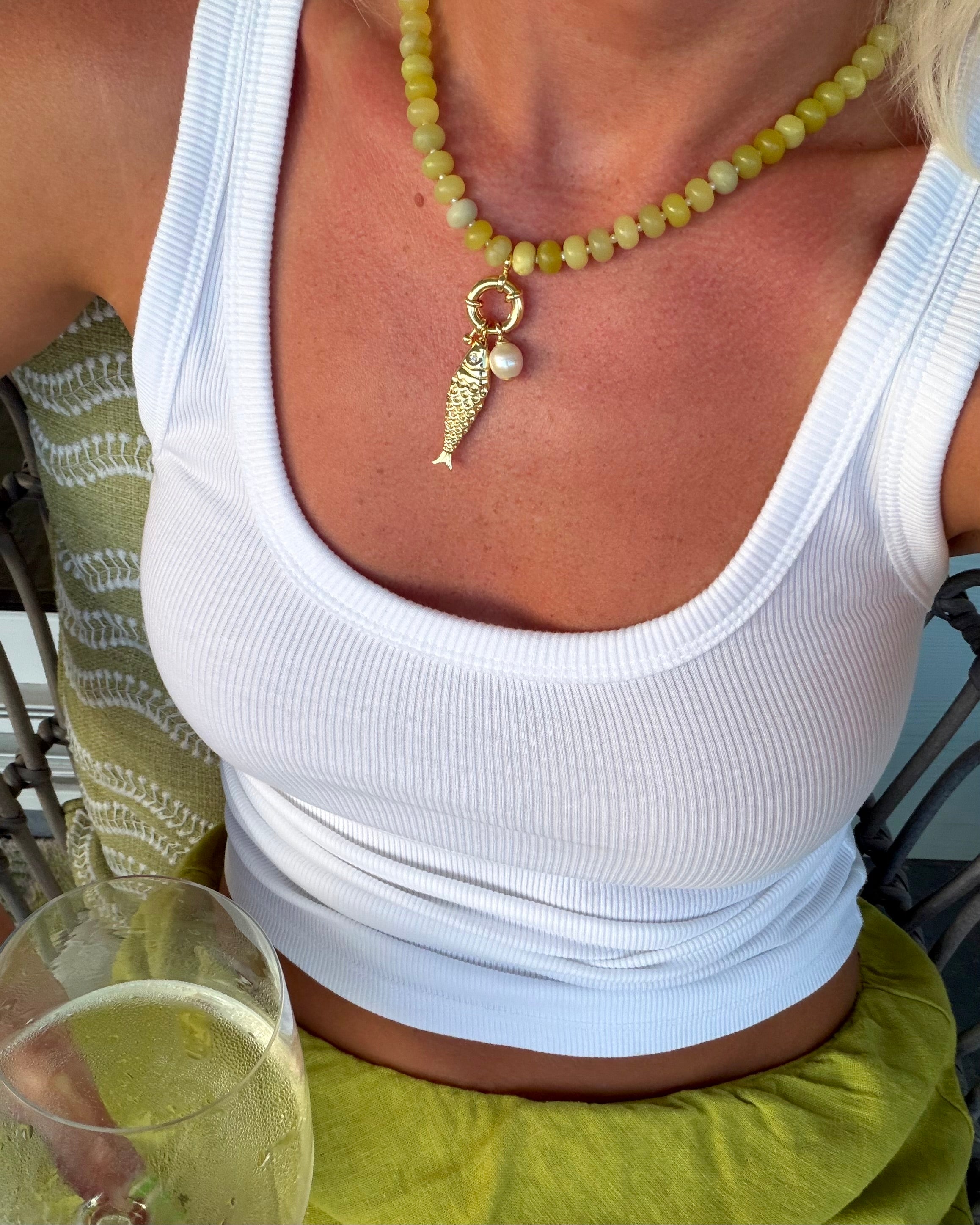 Tropical Lime Fish Necklace