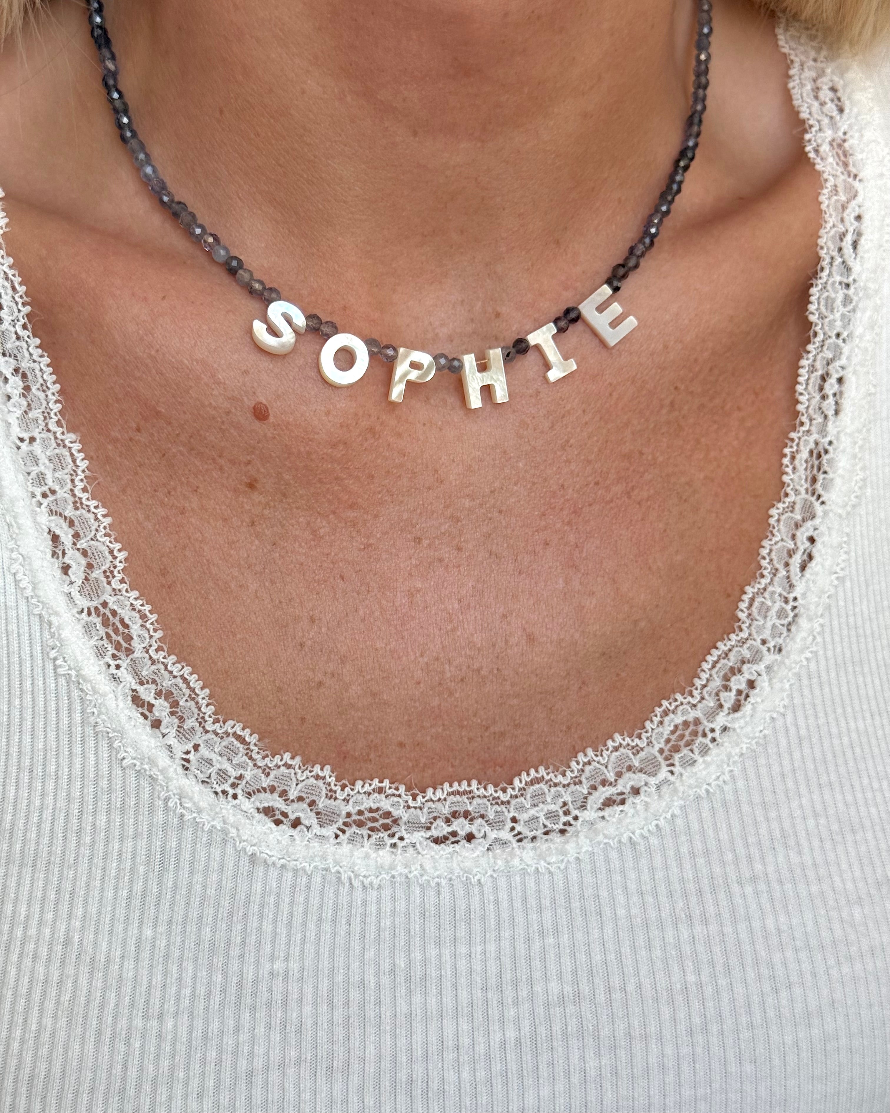 Gemstone Name Necklace