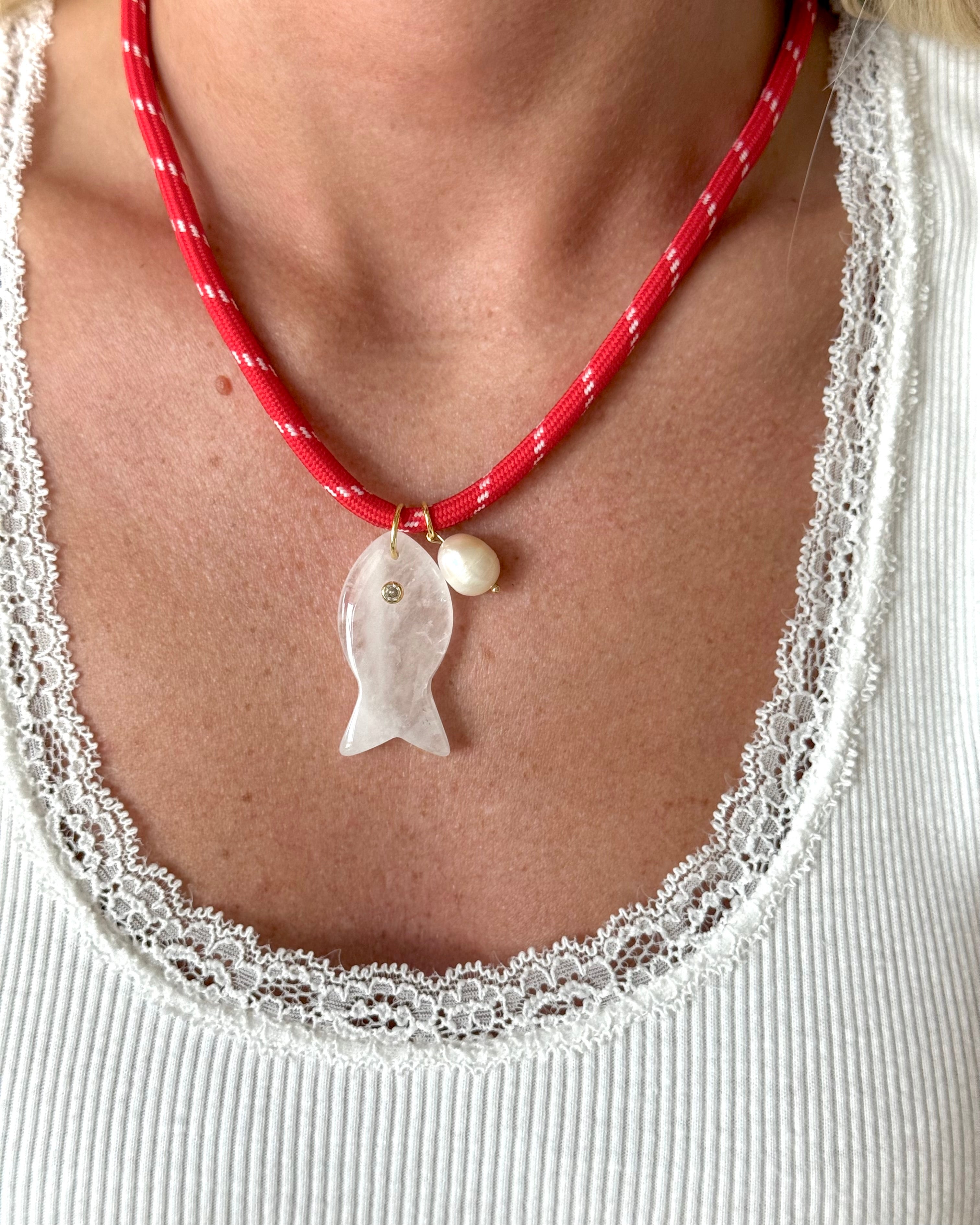 Red Paracord Fish Necklace